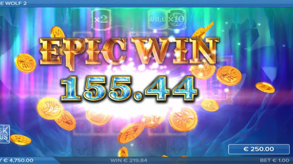Tampilan visual grid es yang memukau dalam slot Ice Wolf 2